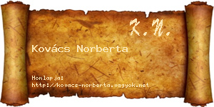 Kovács Norberta névjegykártya